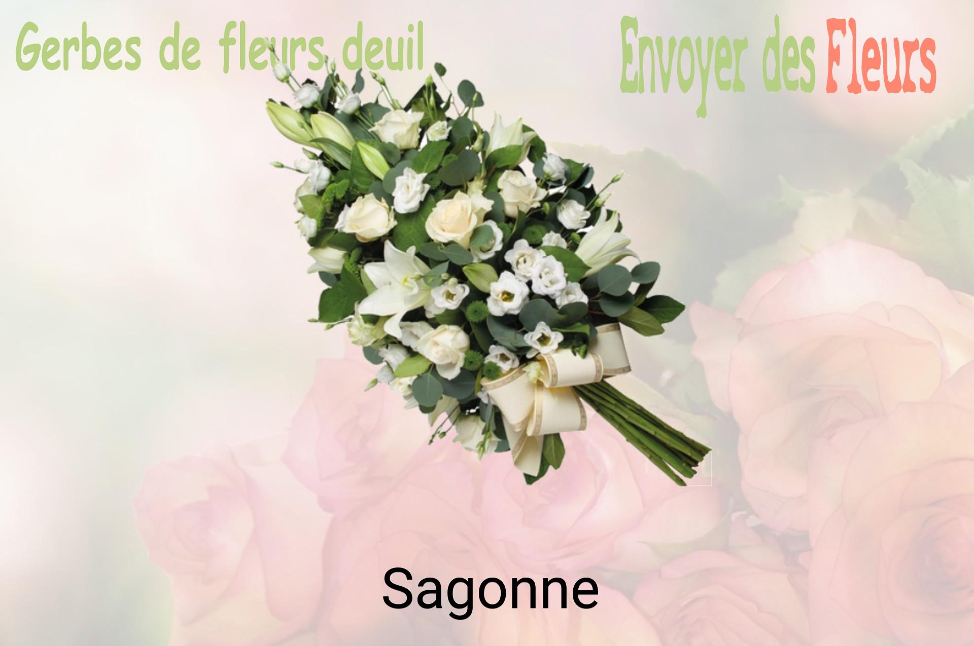 Gerbe de fleurs de deuil livrée à Sagonne